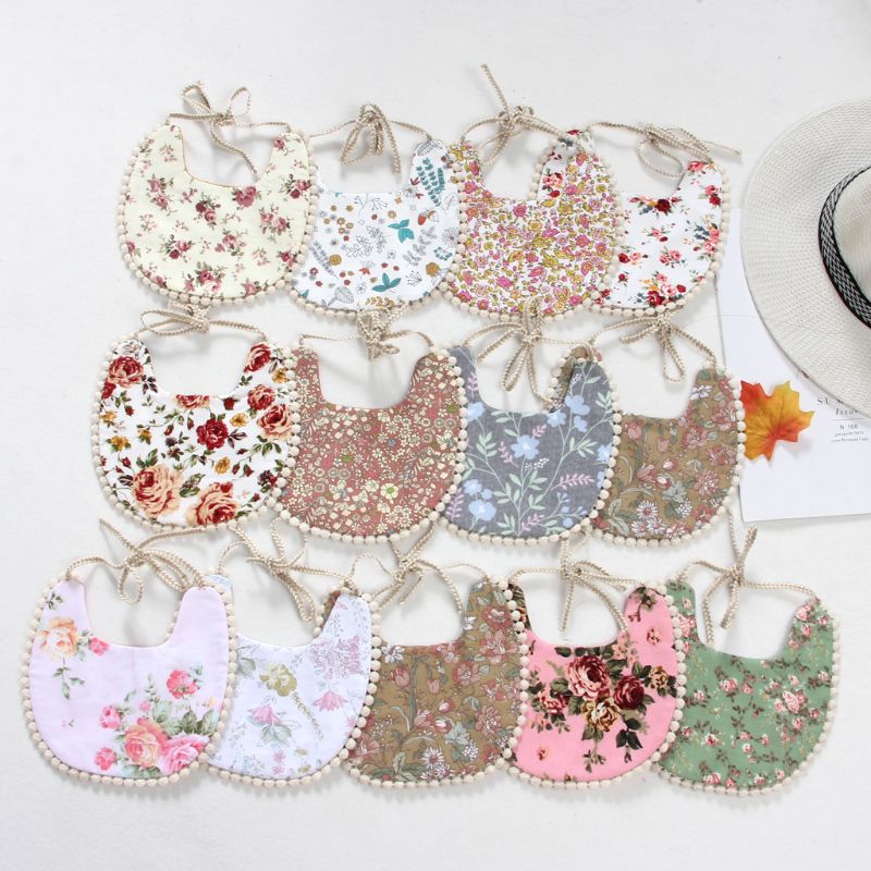 Bébé gland salive serviette florale Vintage -né photographie Double face bavoirs garçons filles accessoires Bandana campagne Costume enfants