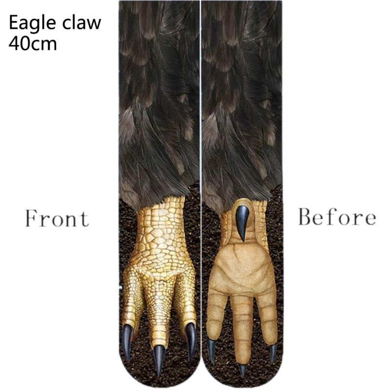 Neue 3D Druck Erwachsenen Tier Pfote Socken Unisex Crew Katze Lange Aktien Elastische Atmungsaktive Socke Hund Pferd Zebra Schwein Katze pfote