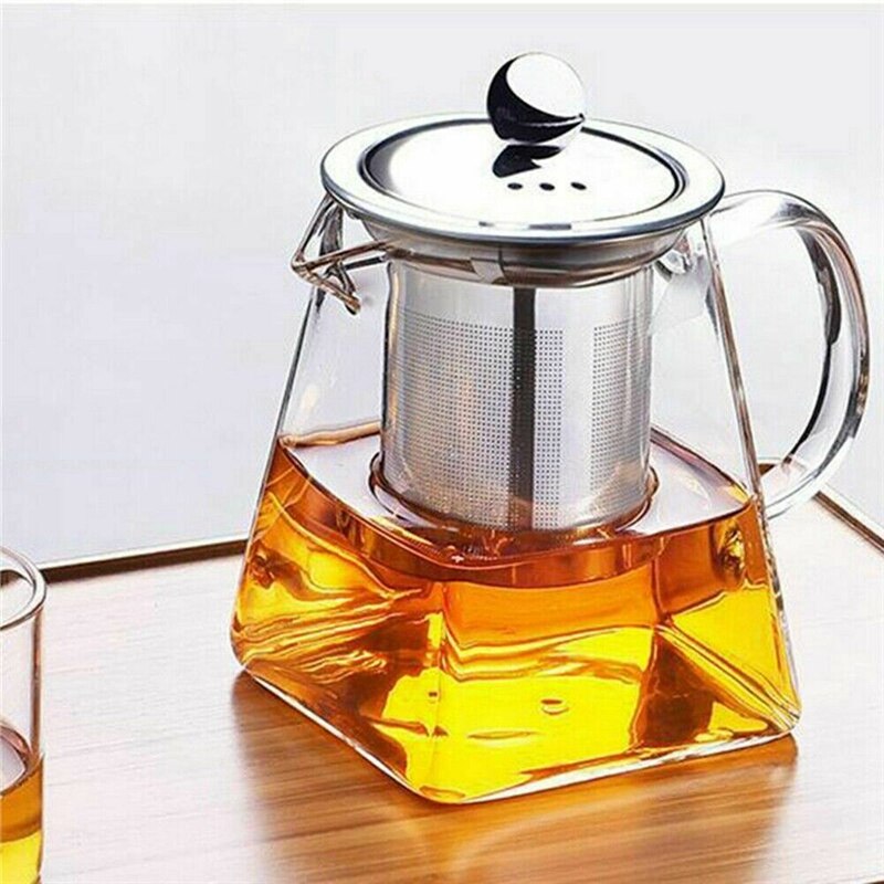 350/750ML clair résistant à la chaleur verre clair théière cruche W infuseur café thé feuille à base de plantes Pot fleur théière lait jus conteneur