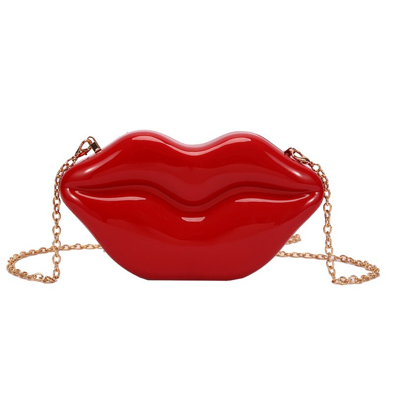 Rode Lip Styling Partij Bruiloft Clutch Tas Voor Vrouwen Mode Portemonnees En Handtassen Vrouwelijke Schouder Chain Crossbody Tas: Rood