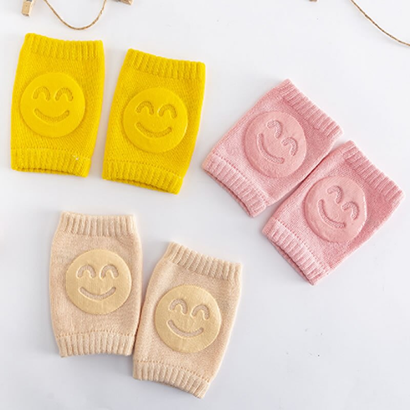 sommer Frottee Baby Strümpfe Ellenbogen Pad Kleinkind Krabbeln Knie Pad Baby Art Knie Pad Smiley Gesicht Kniepolster Bein wärmer