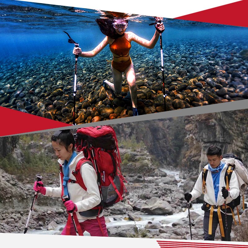 TMT Trekking Pole Mount Everest Hiking Walking Stick Strong Lightweight Aluminum Sticks Adjust Flip-Lock Portable Cane Holder