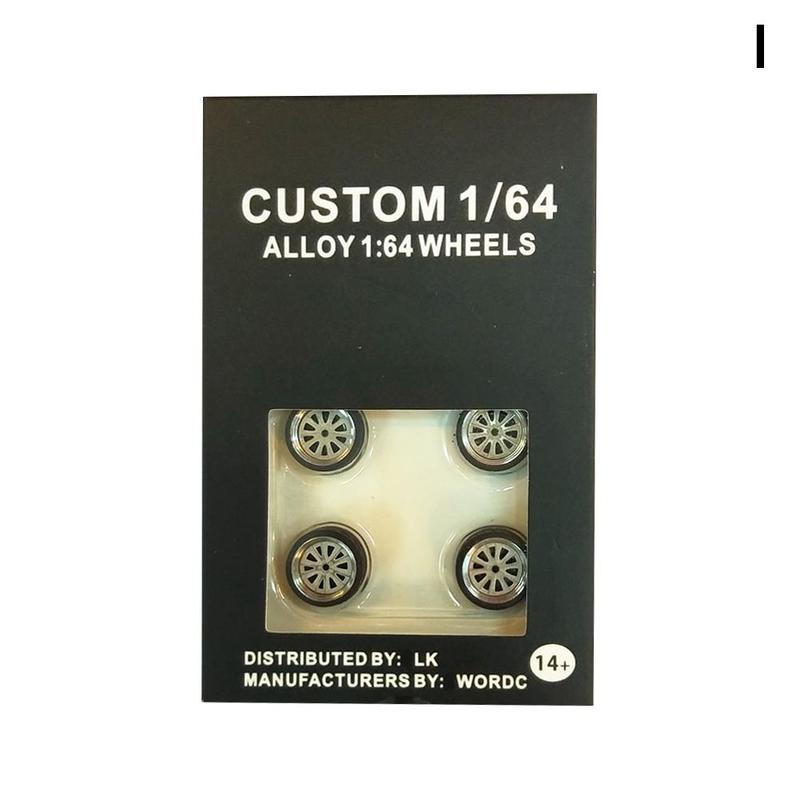1/64 Schaal Legering Wielen Model Universele Modificatie Band Diecasts Alloy Wheel Tire Rubber Banden Speelgoed Accessoires Wielen: I
