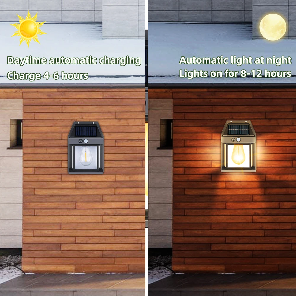 Aplique Solar de pared para exteriores, lámpara con Sensor de movimiento, accesorios de iluminación Exterior impermeables para casa, Patio, porche, garaje