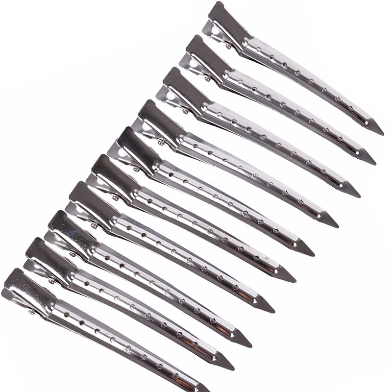 10/20 st hårvårdsklämmor metall näbbklämma lockigt hårnål hårvård hårbotten fluffigt hårnål för frisör frisör smink: Brun