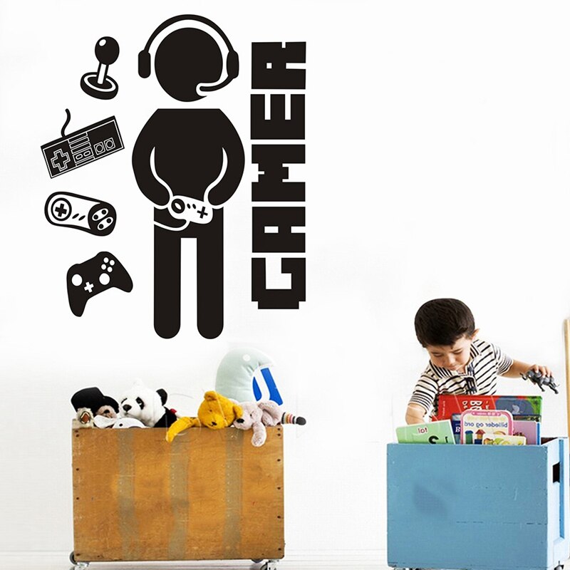 Gamer Decals for Boys Room Game Wall Sticker for Kids Room Boys Bedroom Playroom Wall Decor