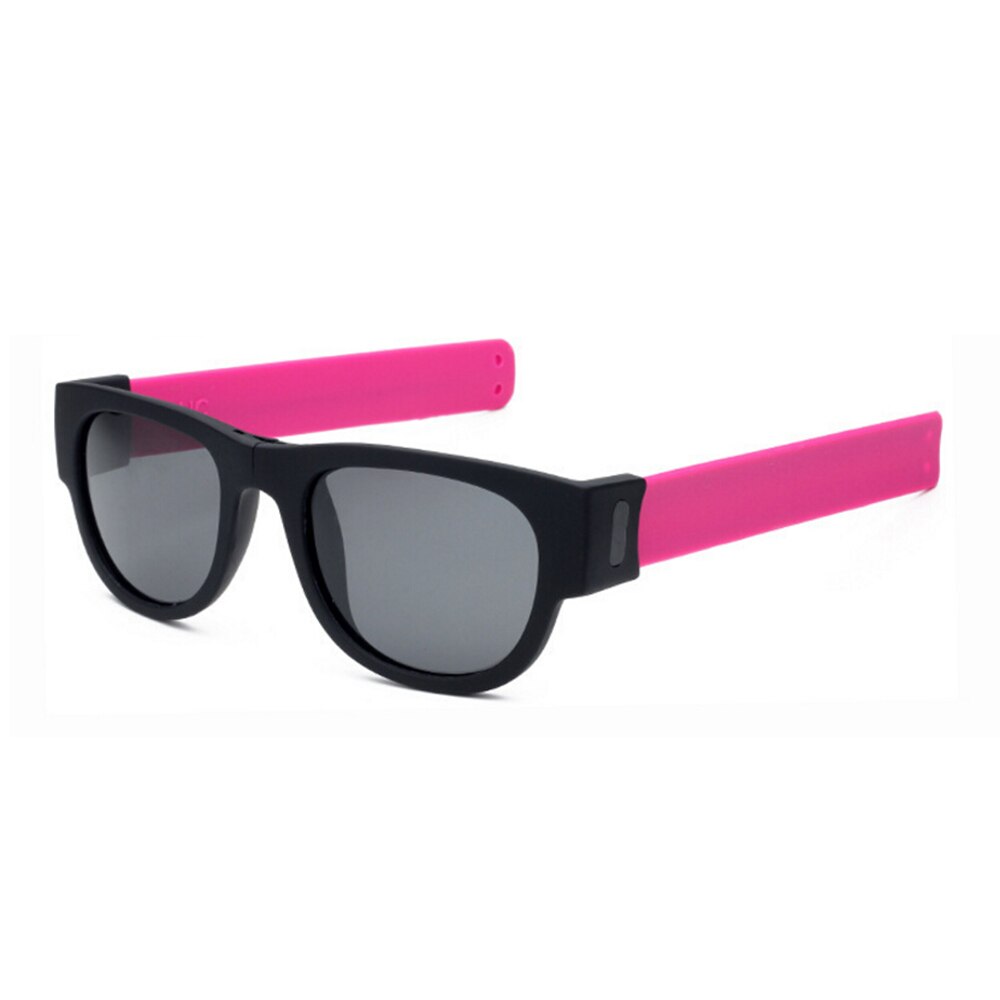 plegable hombres mujeres gafas de sol pulsera slapplable polarizadas gafas de senderismo: rose red