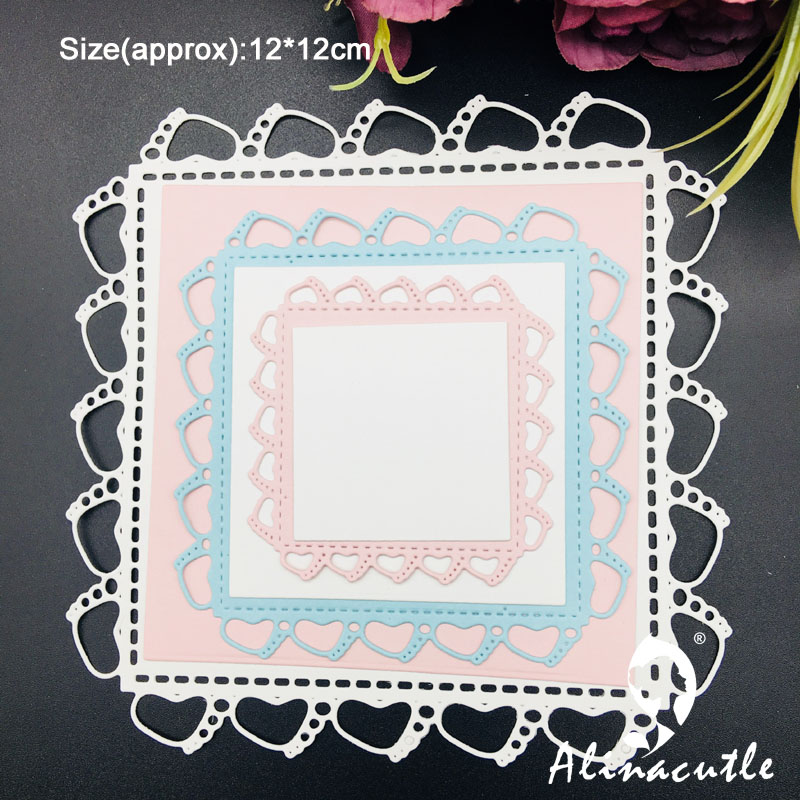 Metal Cutting die Die Cut Baby Feet Edge Nesting Plate Scrapbook Paper Craft Handmade Card Album Punch Art Cutter Alinacutle Die