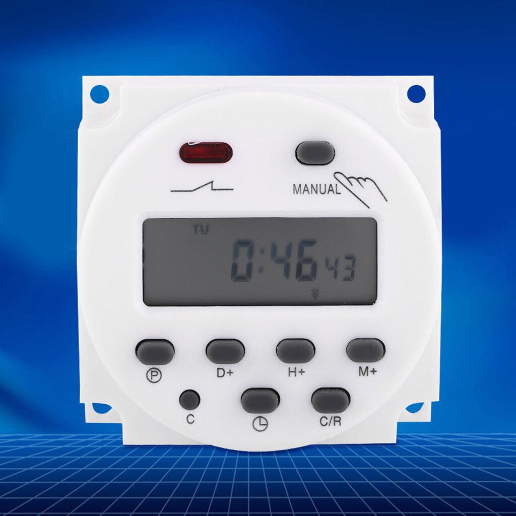 DC 12V/220V Digital LCD Power Timer weekly 7days Programmable Time Switch Relay 8A TO 16A TIMER 10A mini #j3s
