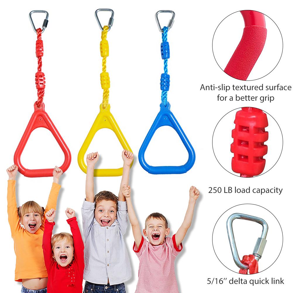 Colorful Playgrounds Hanging Rings Ninja Climbing Kids Children Swing Rings Outdoor Backyard Mountain Climbing Gymnastic Ring