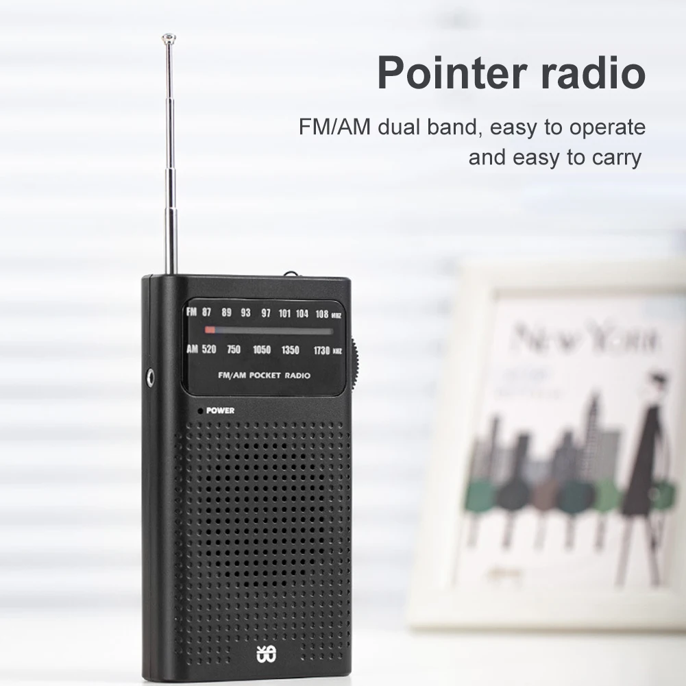 Full Band AM FM Radio Battery Powered 3.5mm AUX Portable Pointer Radio HIFI Analog Radio Best Reception Pocket Radio for Elderly