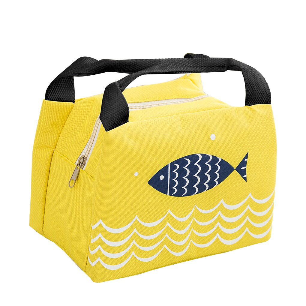 Bærbar termisk frokostpose fiskeisoleret køletaske til mænd kvinder vandtæt picnicpose med stor kapacitet: Gul