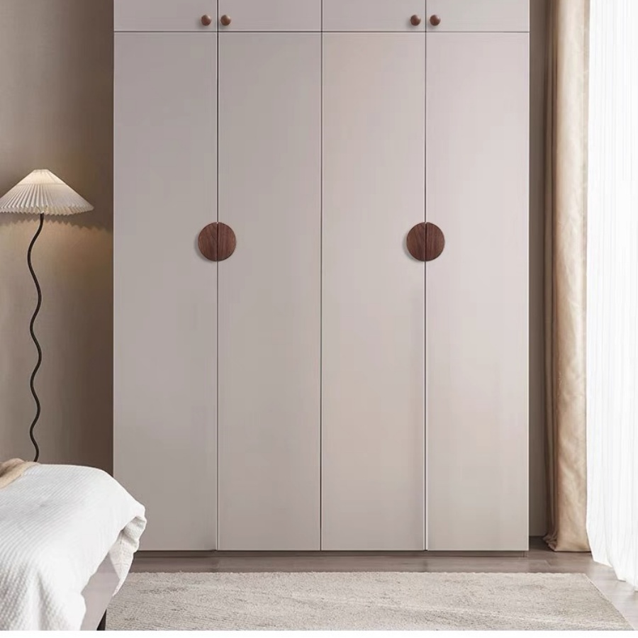 Manijas de puertas de gabinete de madera, perillas de cajón semicirculares, tiradores de armarios, muebles de armario para habitación de niños, manijas de madera semicirculares