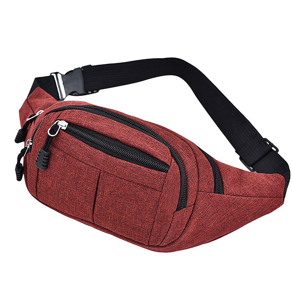 Saco da cintura dos homens e das mulheres simples lazer moda oxford esporte fitness cintura pacotes sacos de peito do telefone móvel bolsa com zíper riñoner: 1