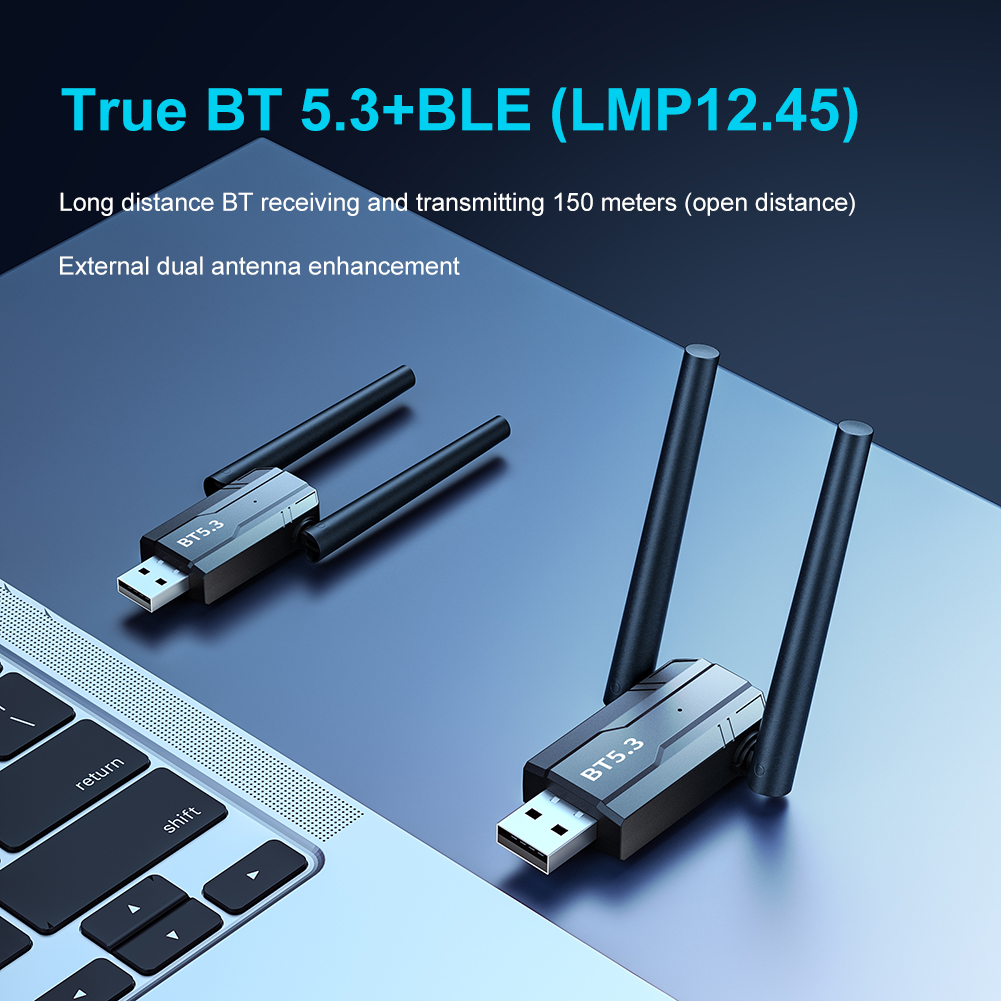 150M Bluetooth 5.3 5.0 Adattatore Driver gratuito USB Bluetooth Dongle Adaptador per PC Windows 11/10/8.1 Mouse Tastiera Ricevitore audio