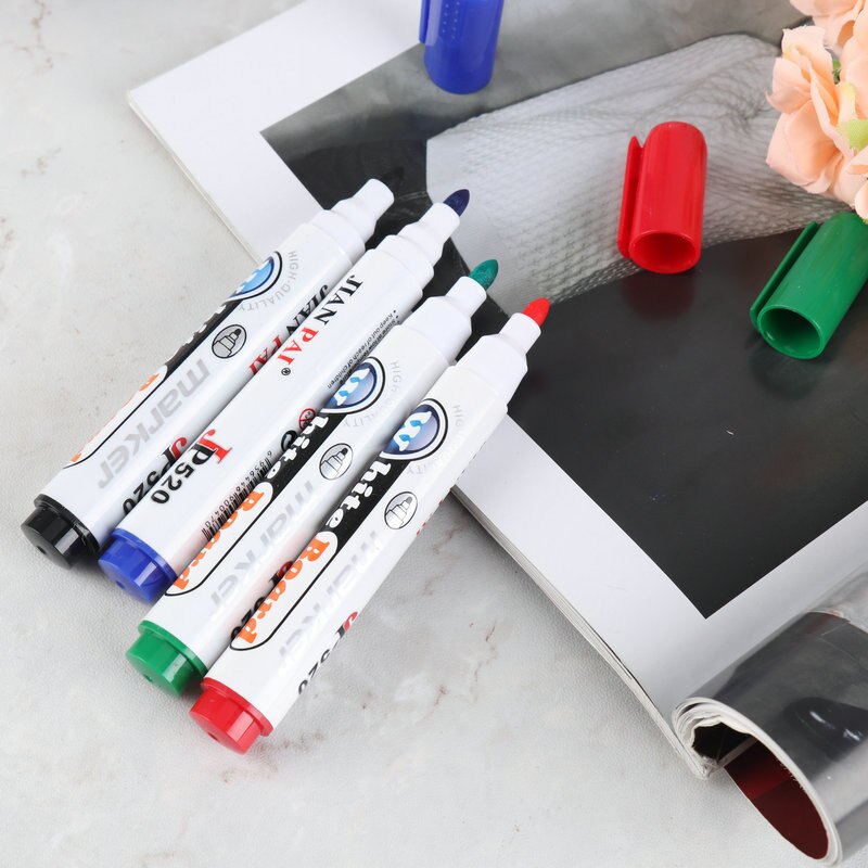 4 pcs whiteboard marker 4 kleuren droog uitwisbare markers whiteboard pennen voor school Office white board marker klaslokaal levert