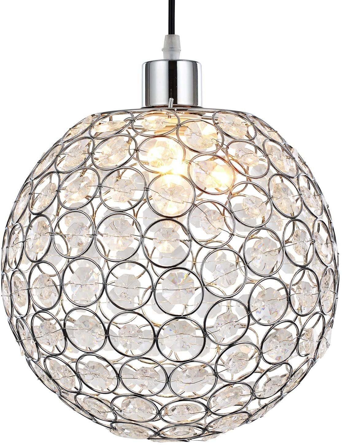 Acrylic Spherical Pendant Lampshade, Steel