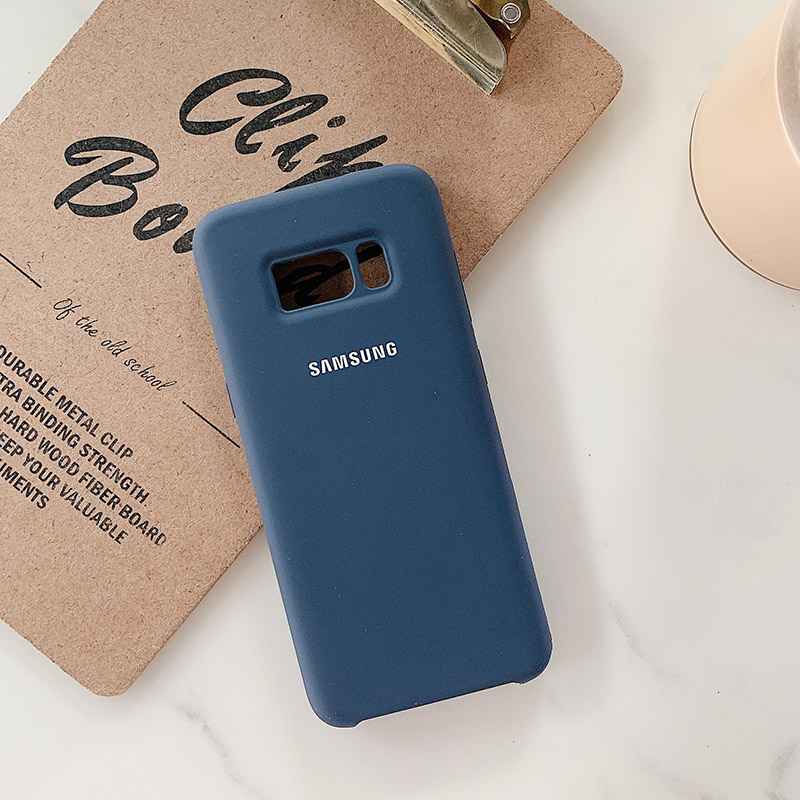 Liquido Originale Custodia in Silicone Soft-Touch di Seta Della Copertura di Protezione per Samsung Galaxy S8/S8 Più: S8 / Dark Blue