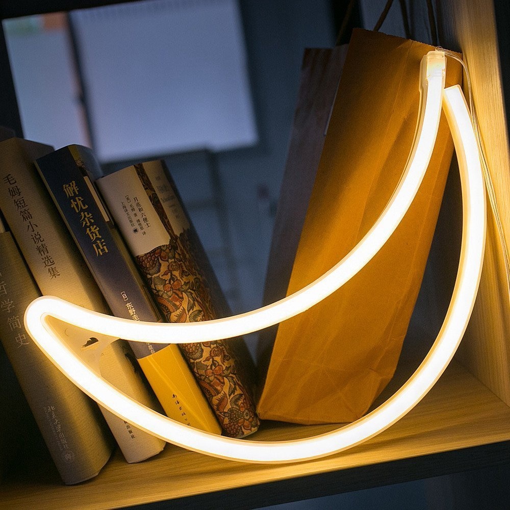 Mån neonljus ledde månskylt dekor ljus väggdekor till jul födelsedagsfest barnrum vardagsrum bröllopsfest dekoration