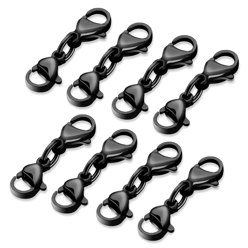 8 Stuks Dubbele Kreeft Sluitingen Ketting Armband Sluiting Connector Dubbele Opening Sieraden Sluitingen Voor Diy Sieraden Maken: Black