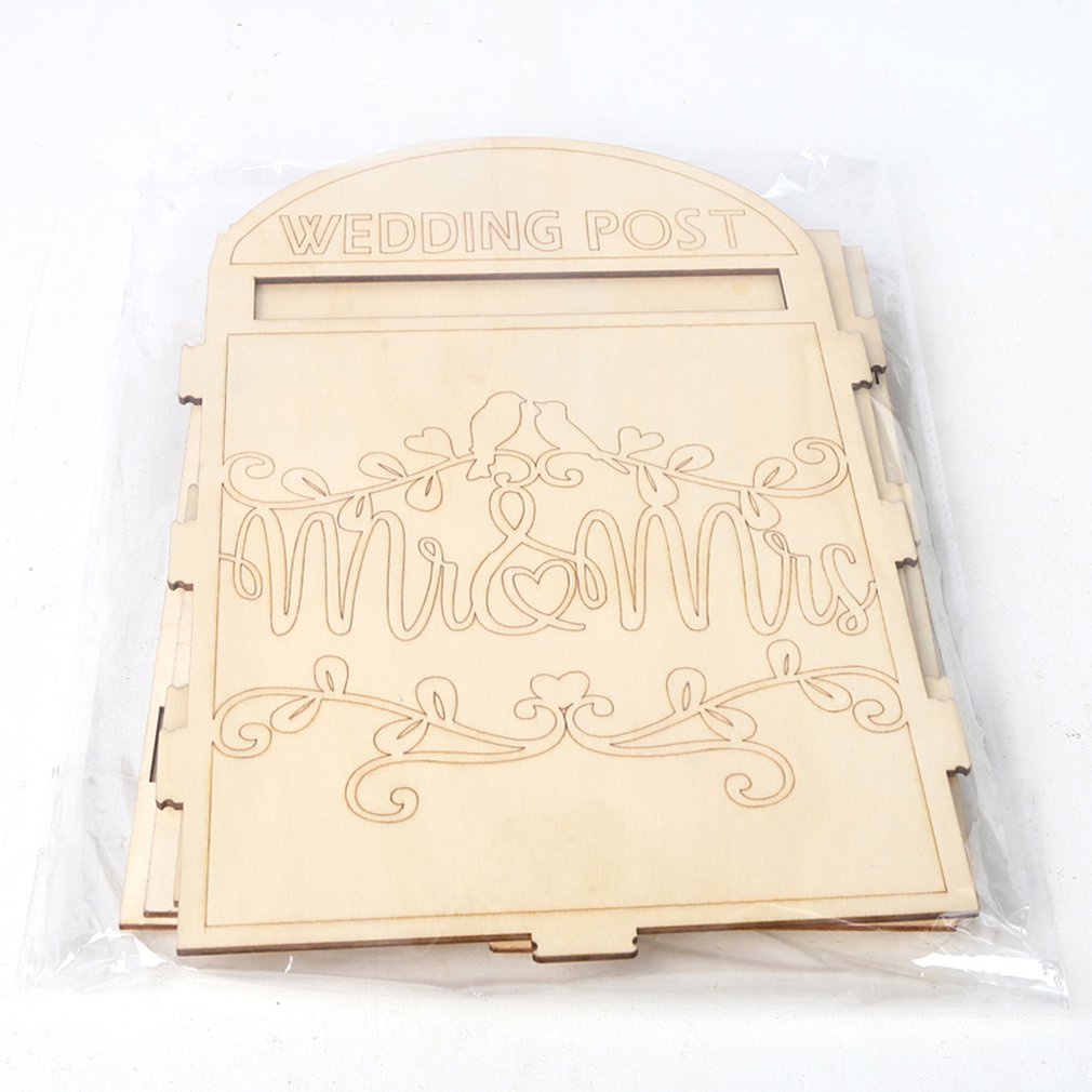 Wooden Wedding Supplies Mailbox Royal Post Style Decoration Wooden Wedding Letter Box Crafts Decoration