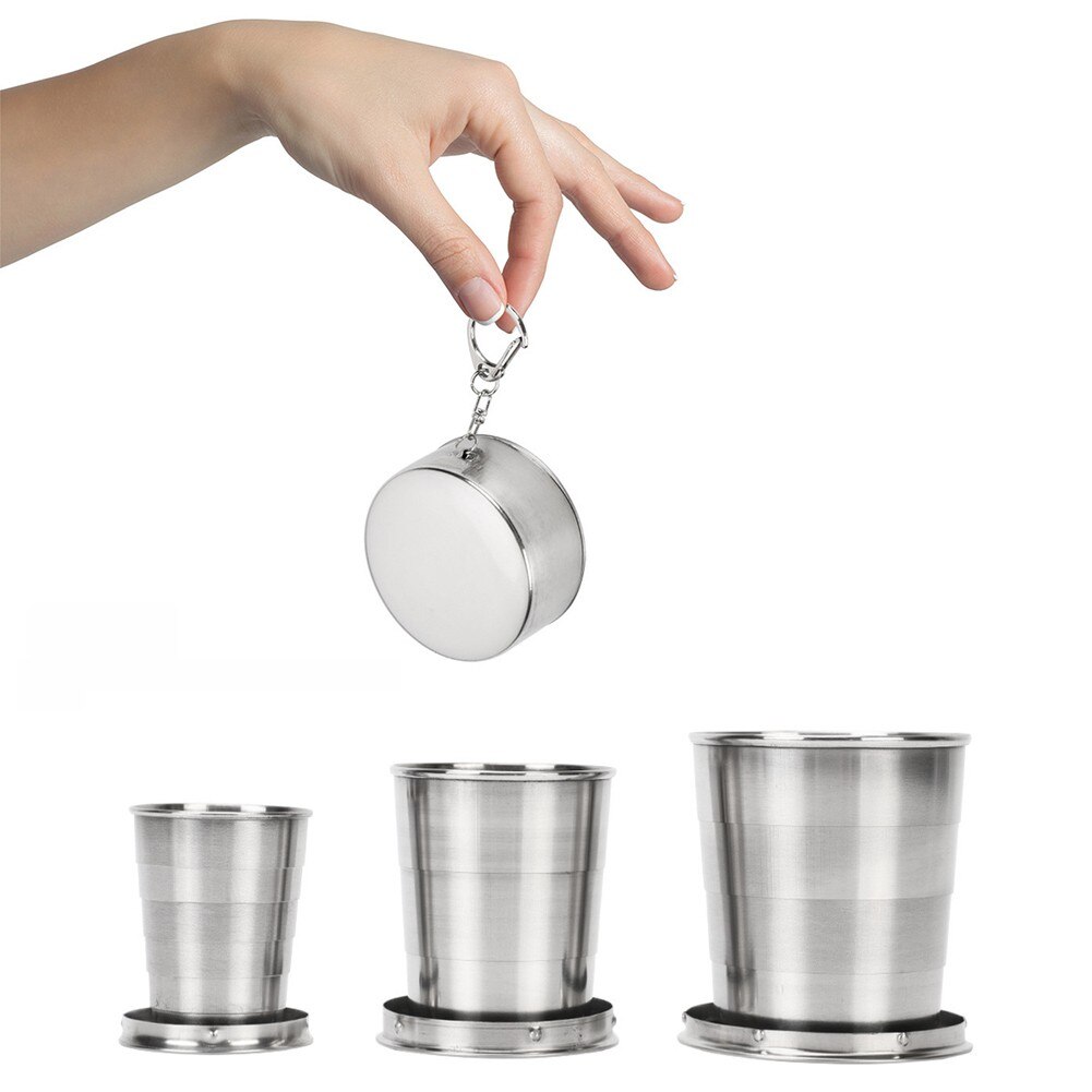 75ml/150ml/250ml Falten Tasse Edelstahl Klapp Becher Kaffee Tassen Faltbare Getränk Küche Zubehör