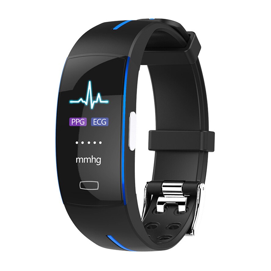 H66 Plus Bloeddruk Pols Smart Band Hartslagmeter Ppg Ecg Smart Armband Sport Horloge Activiteit Fitness Tracker Polsband: Blauw