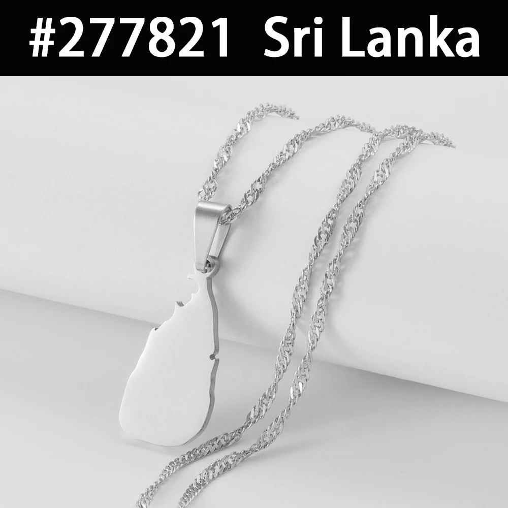 Egipto Nepal Sri Lanka Arabia Saudita Turquía Yemen Qatar mapa colgante collares pulido plano joyería nacional # 277821: 60 cm / Rodio plateado