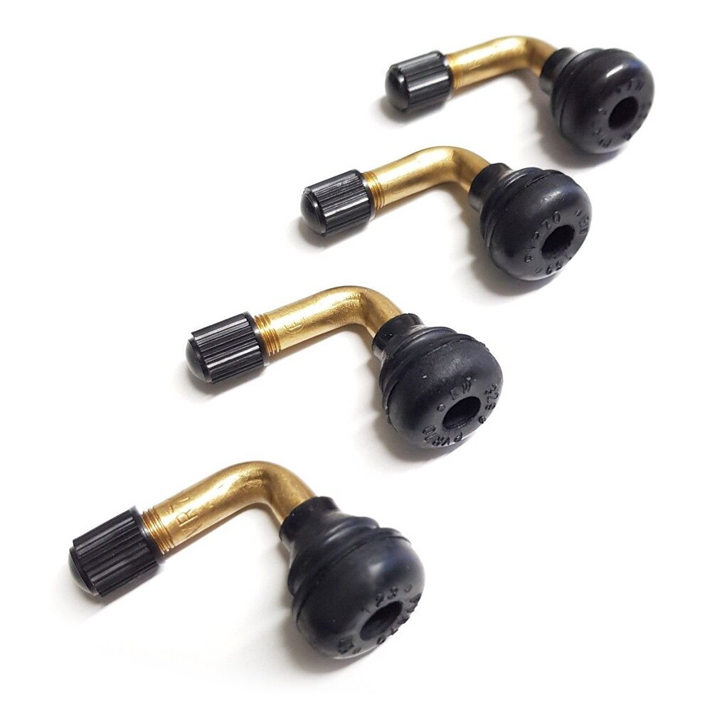 4 Stuks Steel Caps Haakse Rubber Snap-In Brass Band Motorfietsen Band S Stem 90 Graden Electrombiles