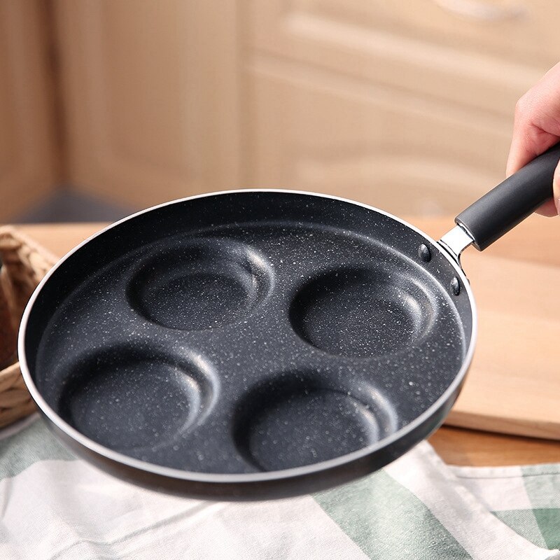 Vier-Gat Omelet Pan Voor Eieren Ham Pannenkoek Maker Braadpannen Geen Olie-Rook Non-stick ontbijt Grill Pan Kookpot