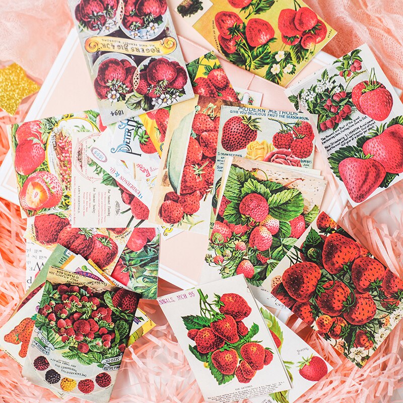 3D Square Strawberry Card Stickers Scrapbooking Stick Label Diary Album Decoration Material Stickers Classic Toy