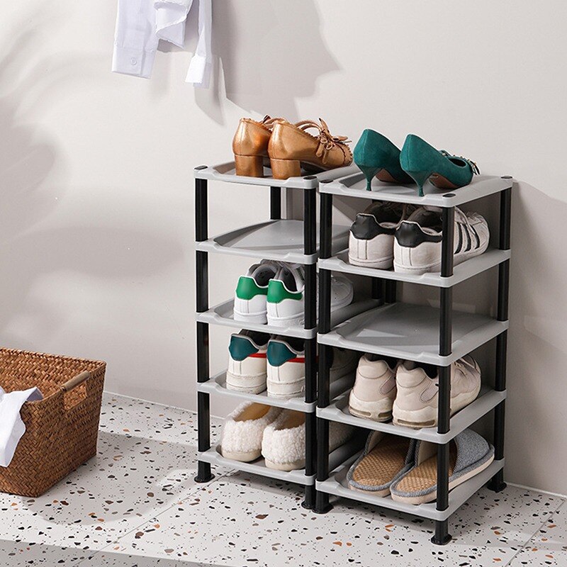 Solid 5 Layer Schoenenrek Plastic Monteren Opslag Schoenenkast Schoenenrek Hanger Thuis Organisator Accessoires