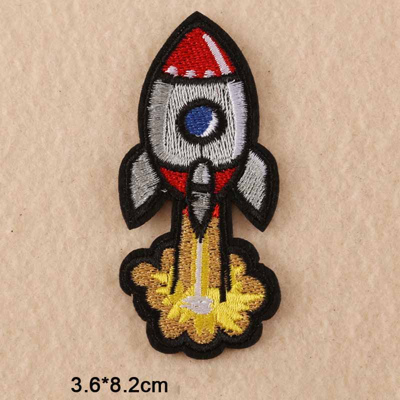 Rocket Punk Iron Op Patch Kleding Patch Voor Kleding Jongens Geborduurde Patch Kleding Stickers Kleding Kledingstuk Accessor: Antique Copper