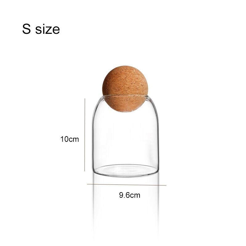 Opslag Glazen Pot Met Houten Deksel Fles Keuken Mason Potten Met Deksel Glazen Fles Container Granen Dispenser Bus: Black