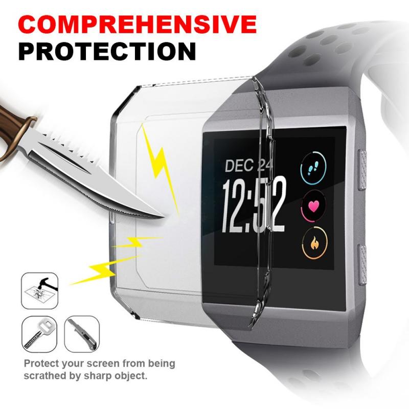5 couleurs souple housse de protection en TPU protecteur d'écran étanche antichoc montre intelligente accessoires pour Fitbit ionique