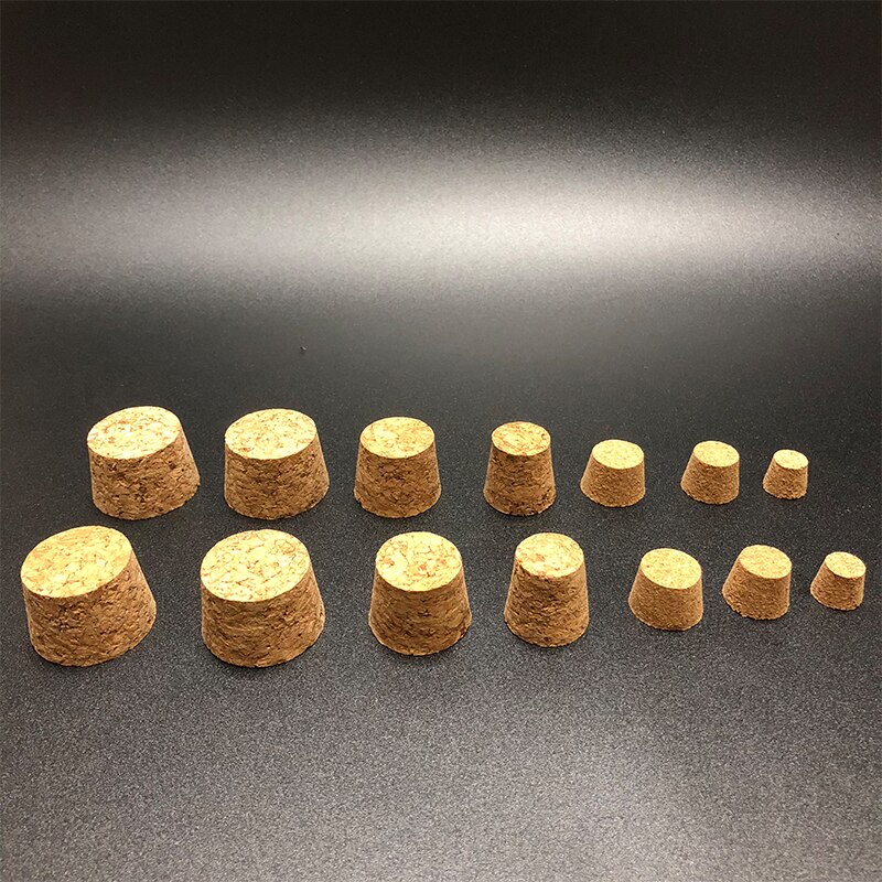 100pcs Top DIA 7.5mm to 30mm Wooden Cork Lab Glass Bottle Stopper Kettle Pudding Bottle Cork Cap Burette Tube Wood plug