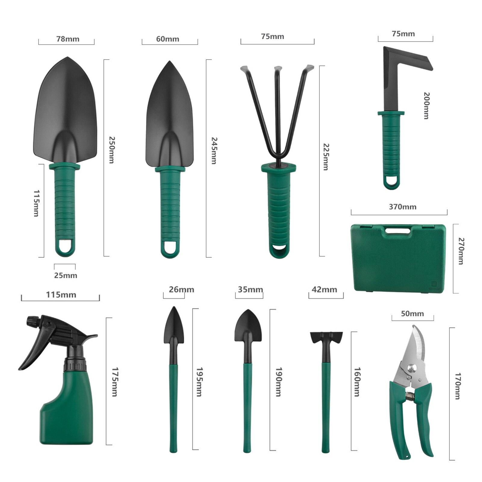 Stainless Steel Gardening Hand Tool Kit 10PCS for Gardener Heavy Duty