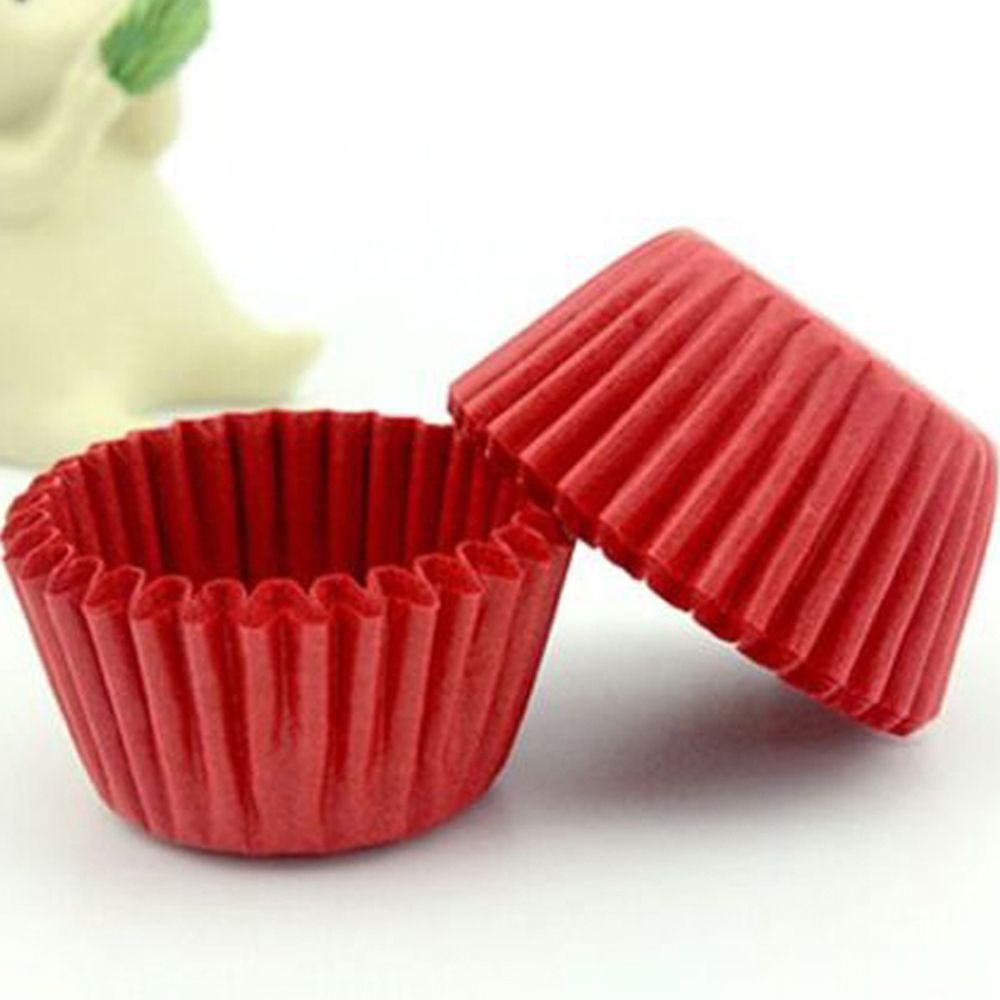 1000 stks/pak Mini Ronde vorm Papier Vormpjes Cake Cupcake Liner Bakvorm Bakvormen Maker Mold Lade Bakken kerstcadeaus: red