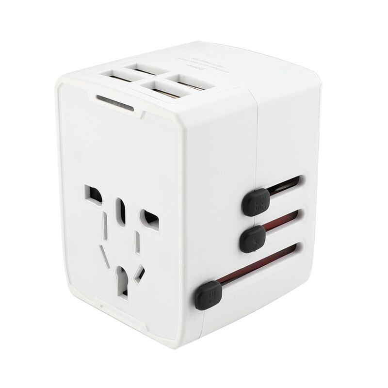 Internationale Power Adapter,Travel Power Plug, reizen Universele Adapter Voor Usa/Uk Japan China Eu/Aus Met Iphone: white