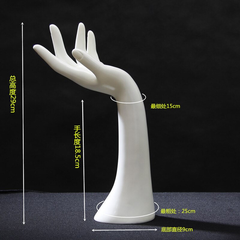 Women Mannequin Hand Arm Display Base Female Gloves Rings Watches Necklace Bracelet Jewelry Model Stand White