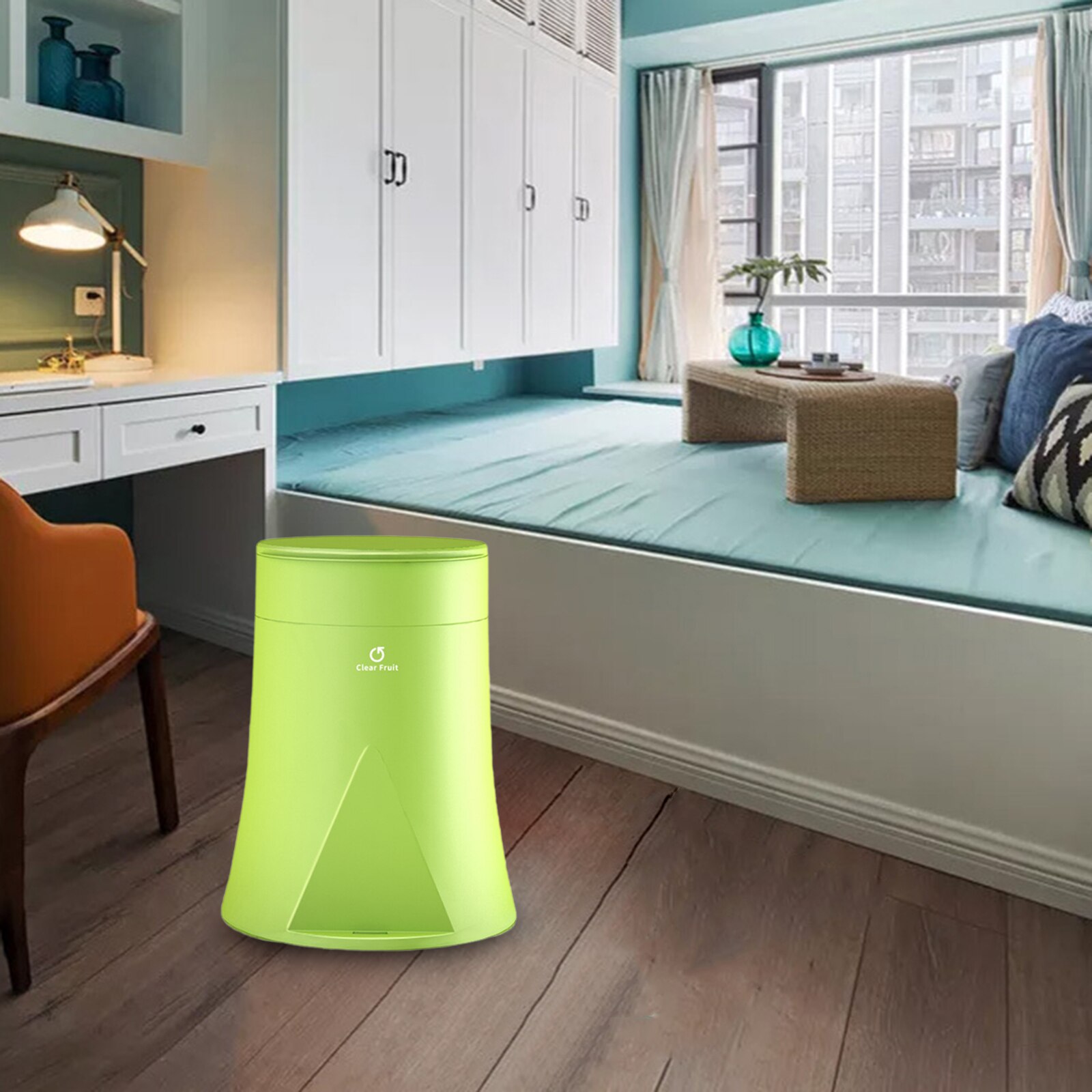 12L Trash Garbage Can Bin with Trash Bag Case Change Bag Easily: Green 