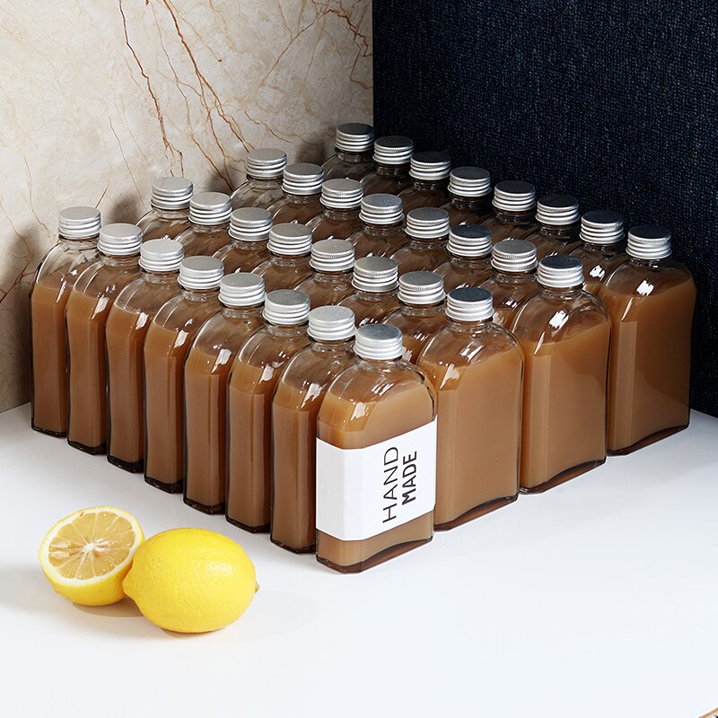Bouteilles en verre avec bouchon inviolable de 100 à 350 Ml, flacon de poche vide, pour vin, Whisky, Vodka, Brandy, sans plomb, 6 pièces