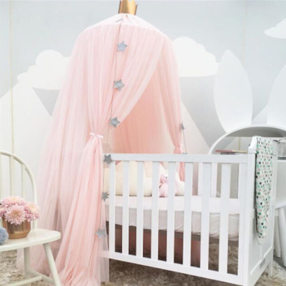 Nordisk barn babysäng baldakin krona rund kupol hängande myggnät tält sängöverdrag gardin för baby barn läs lekrum inredning