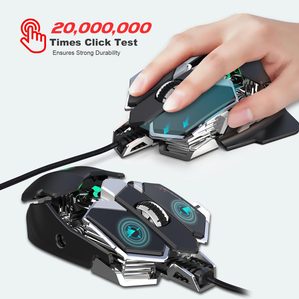 J600 eat chicken mechanische gamingmuis 6400 dpi 9- toetsen programmeerbare bedrade muis licht cool automatisch pistool voor pc-gamers