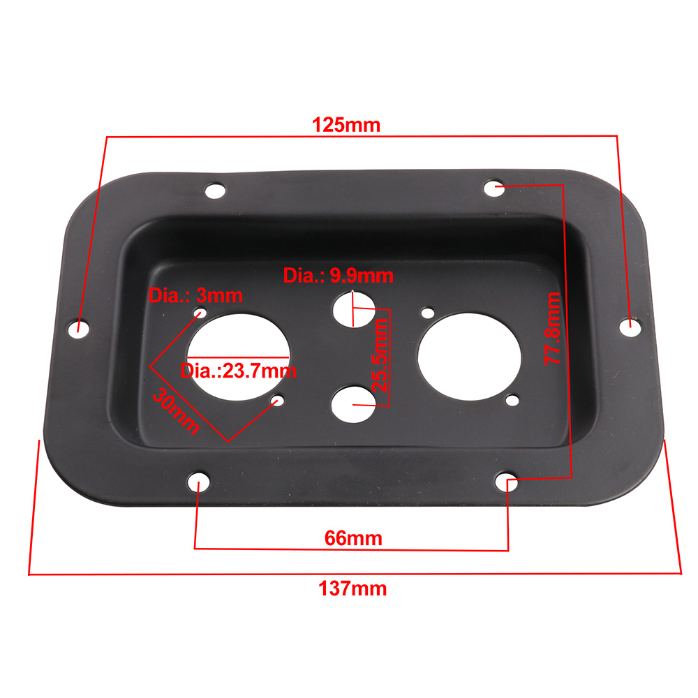 Black Steel Recessed Speakon Jack Plate XLR Connector For Dish Board Stage Loudspeaker DIY 137x90mm 1PC