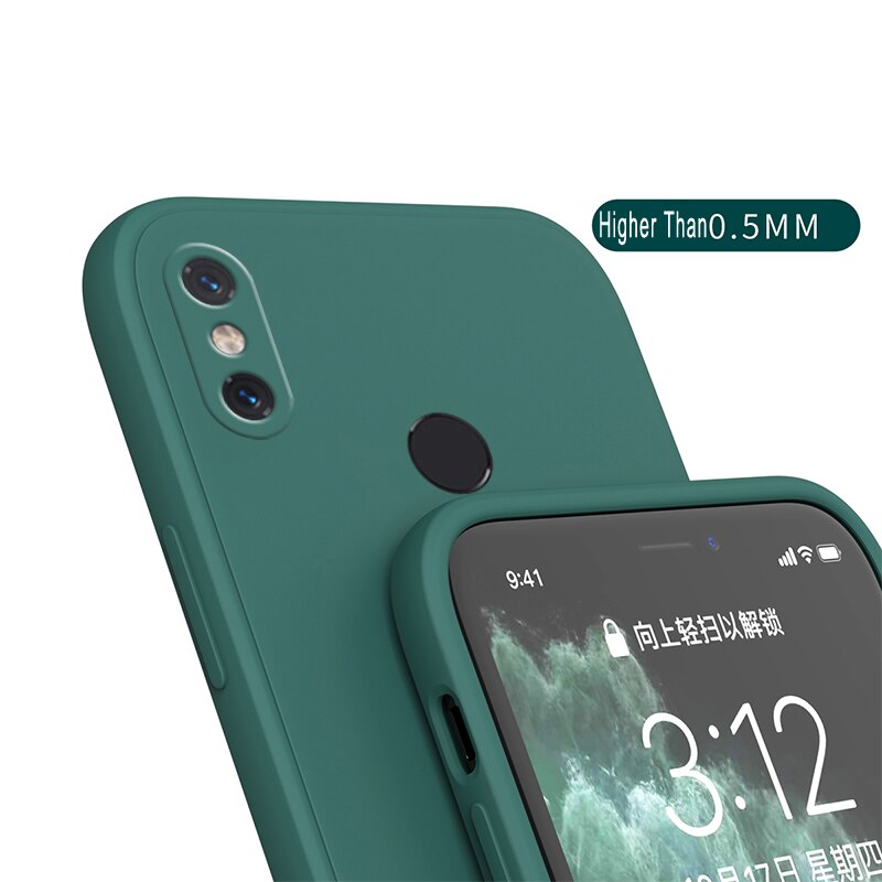 Xiaomi mi a1 a2 5x 6x用液体シリコンケース,ストレートエッジバックカバー,新品