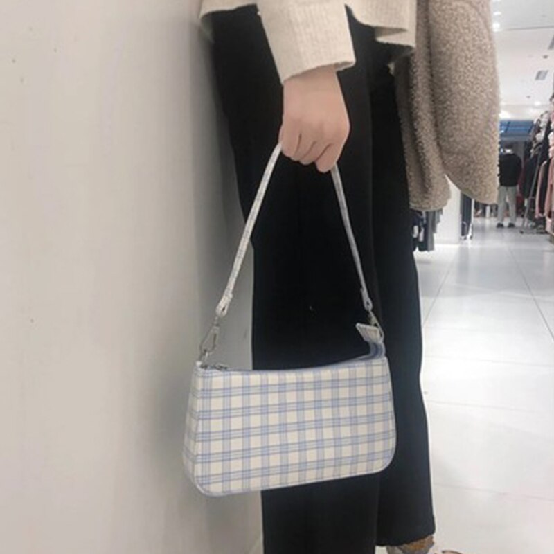 Luxe femmes Baguette sac rétro Plaid sac à bandoulière concepteur rouge Vintage fourre-tout sacs dames sac à main messager sac à main bolsa feminina: Ivoire