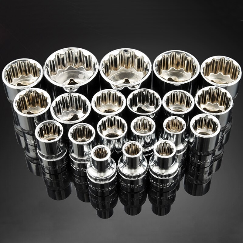 1 Stuk 1/2 &quot;8-32Mm 12 Tand Sockets CR-V 1/2 Socket Tool Moersleutel Hoofd Universele Hexagon Spanner allen Hoofd Auto Reparatie Tools