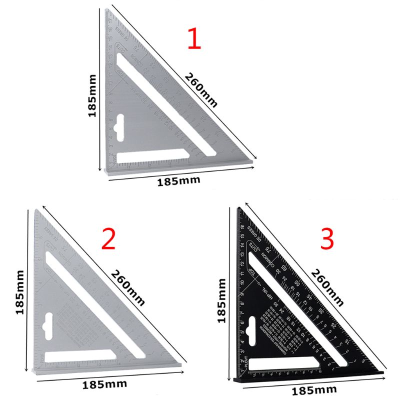 7 tommer trekant lineal aluminiumslegering vinkel gradskivehastighed metrisk / imperial
