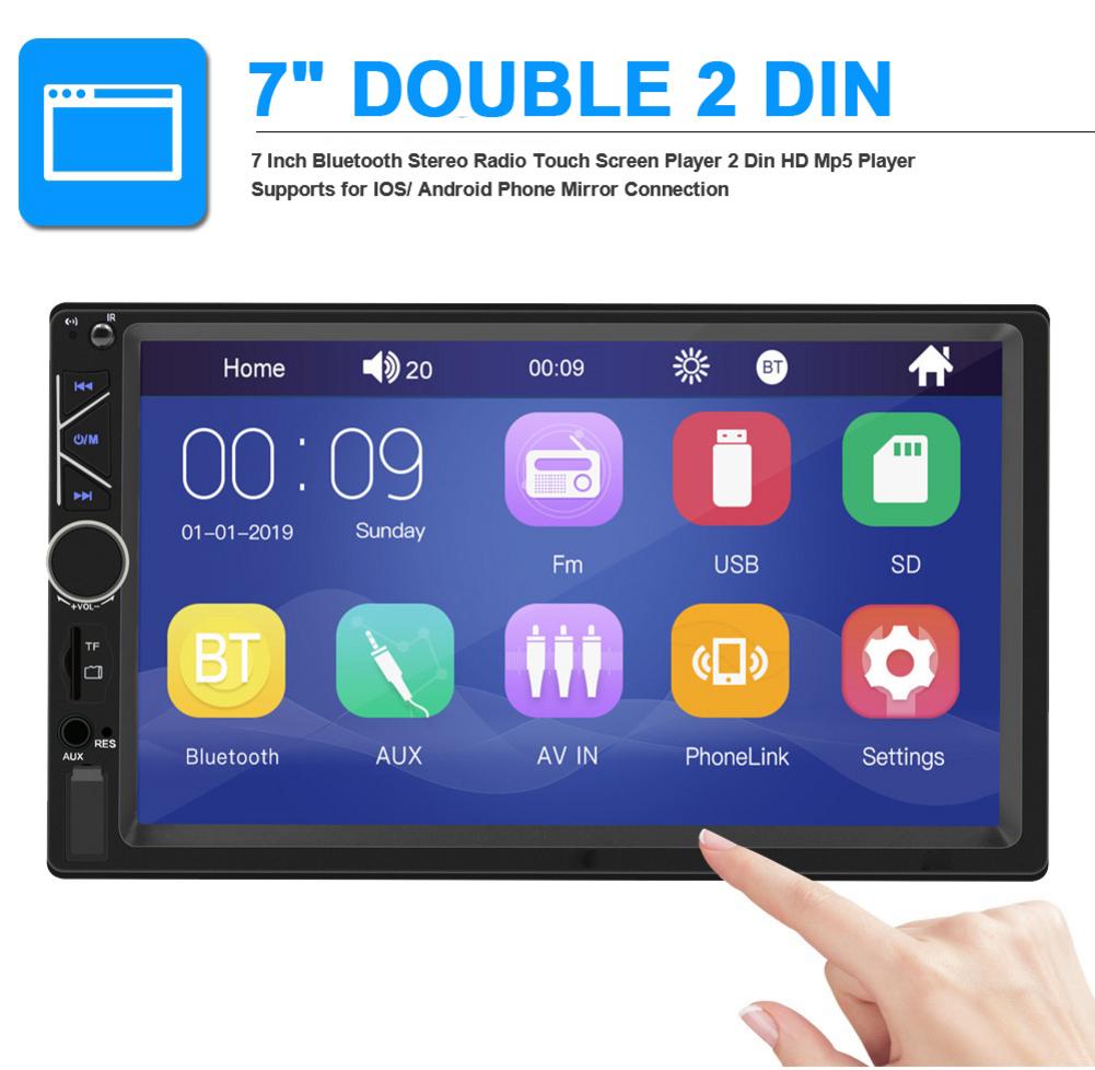 2 Din Car Multimedia Player Touch Screen Stereo Bluetooth Car Radio FM MP5 Player Supports For Android Phone Mirror Connection